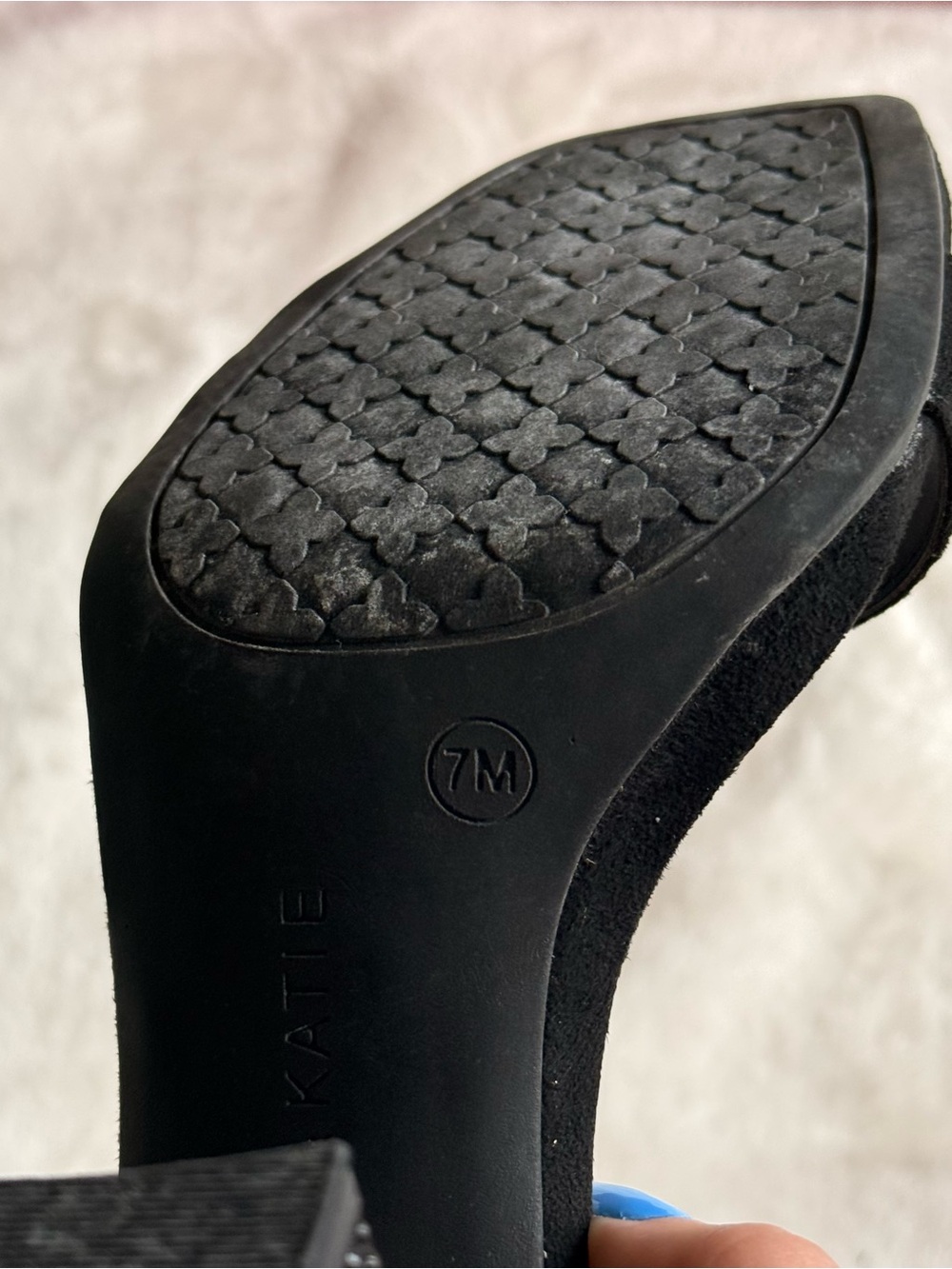 Kelly & Katie Black Embellished Block Heels - Picture 5 of 7